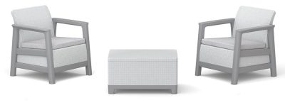 Keter SCANDI LINEA BALCONY kerti bútor szett – Ash Grey / Storm Grey