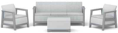 Keter SCANDI LINEA 3 SEATERS SET kerti bútor garnitúra – Ash Grey / Storm Grey
