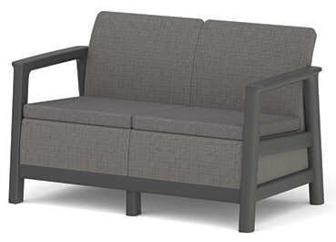 Keter SCANDI LINEA 2 SEATER SOFA – Mountain Grey / Grafit
