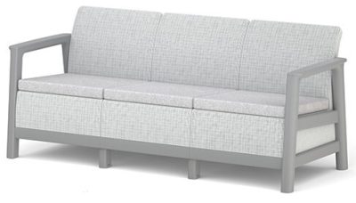 Keter SCANDI LINEA 3 SEATER SOFA – Ash Grey / Storm Grey