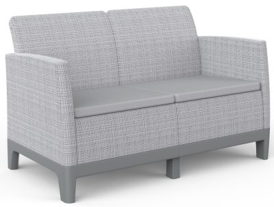 Keter SCANDI FORMA 2 személyes kerti kanapé – Ash grey / Storm grey, műanyag, 126 cm
