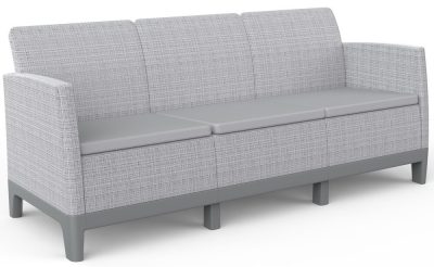 Keter SCANDI FORMA 3 személyes kerti kanapé – Ash grey / Storm grey, műanyag, 182 cm