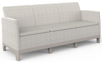 Keter SCANDI FORMA 3 személyes kerti kanapé – Pebble grey / Soft beige, műanyag, 182 cm