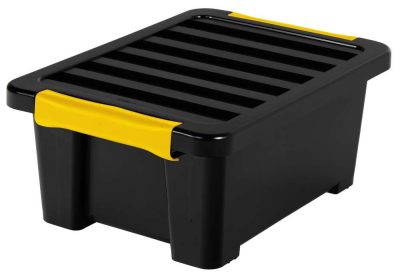 Rotho DIY EASY tároló doboz 11L – fedeles műanyag rendszerező, fekete