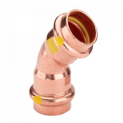 VIEGA 2626 Profipress G vörösréz ív, gázra, 45°, 2 tokos, 28mm