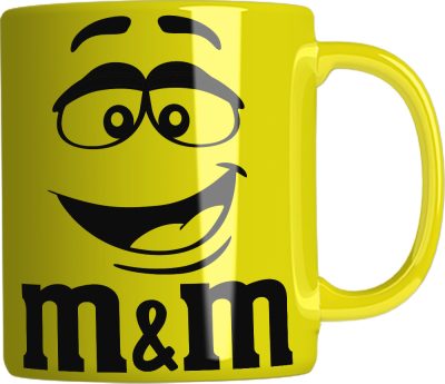 M&Ms neon bögre 3 dl - citrom 