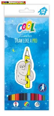 COOL BY VICTORIA, Színes ceruza készlet, háromszögletű, 12 különböző szín