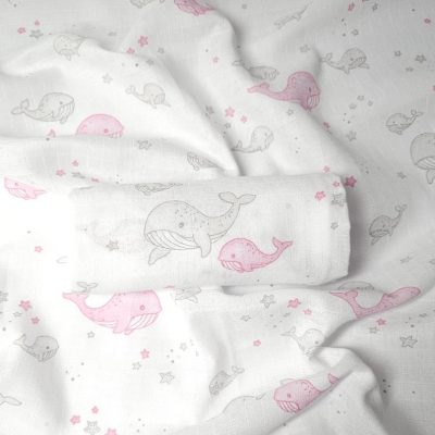 Textilpelenka Bálna Rózsaszín 100 % pamut