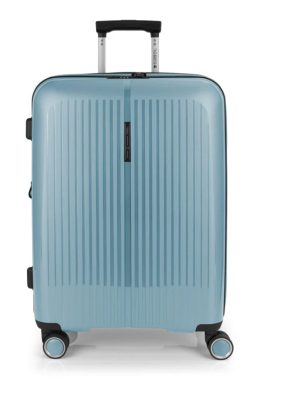 Brooklyn kék M feladott 20kg bővíthető bőrönd