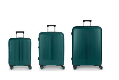 Brooklyn sötétzöld bővíthető bőrönd szett