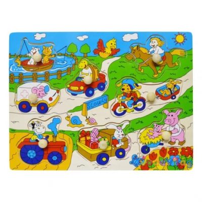 Fogantyús Fa puzzle farmos