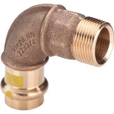 VIEGA 2614 Profipress G vörösöntvény könyök, gázra, 18mm tok x 1/2"K