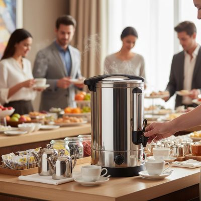 Duplafalú rozsdamentes italmelegentartó, 18 L, termosztátos (30–110°C), energiatakarékos