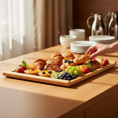 Bambusz tálalótálca GN 1/1 méretben, 53×32,5×2,5 cm