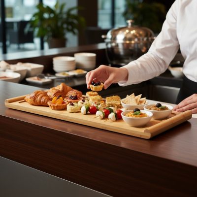 Bambusz tálalótálca GN 2/4 méretben, 53x16.2x2.5cm