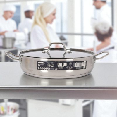 Quttin Hotel szeletsütő lábas fedővel 5,3 literes 30 cm-es átmérőjű indukciós - Spanyol edény