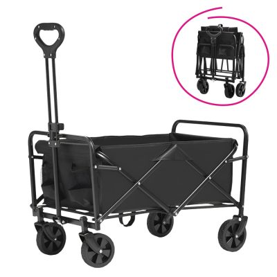 Kerti kocsi, összecsukható, fekete, KARIL