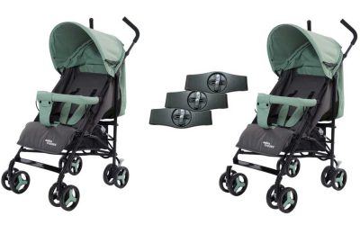 Mama Kiddies Vento sport ikerbabakocsi zöld/szürke színben + Ajándék esővédők