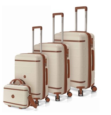 Benzi bézs 4 részes bővíthető bőrönd szett 