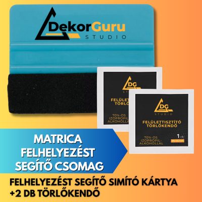 Matrica felhelyezést segítő csomag (kasírozó + ajándék 2 db törlőkendő)