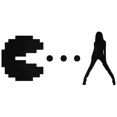 Pacman csajt eszik matrica