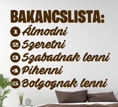 Bakancslista egyedi szöveggel