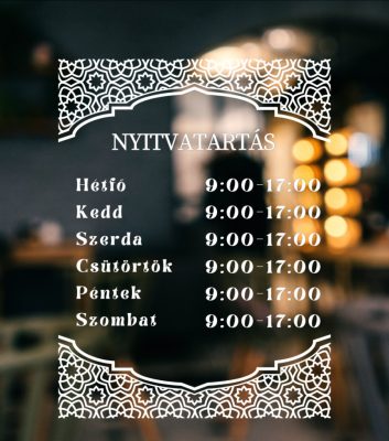 Prémium nyitvatartás matrica 2