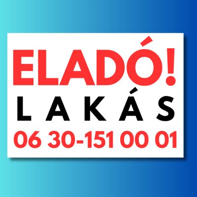 Eladó lakás tábla