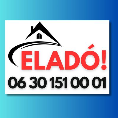 Eladó ingatlan tábla grafikával