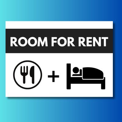 Rom for rent tábla egyszínű