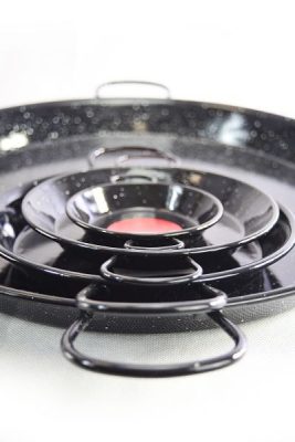 Paella tál, fekete zománcozott 20 cm-es