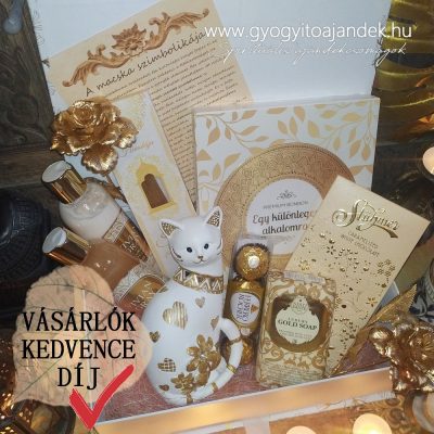 Cicás ajándékcsomag prémium csokoládéval és wellness kozmetikumokkal