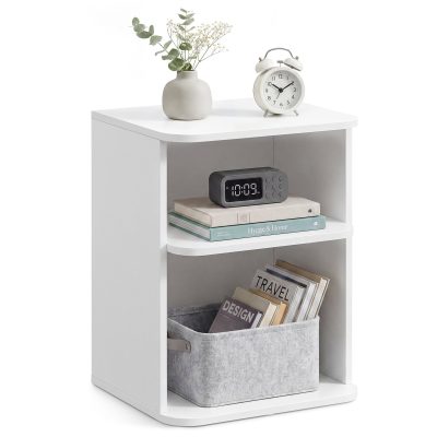 VASAGLE Snapsemble éjjeliszekrény (45 cm), szerszám nélküli szerelés, fehér