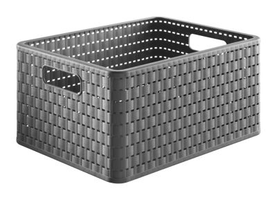 Rotho Country műanyag tároló doboz, A4/18L, antracit