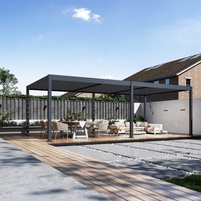 Rojaplast intro duo alumínium bioklimatikus pergola 8 x 4 méteres - szabadon álló, szürke antracit