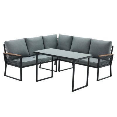 Kerti szett, fekete/szürke, FARLY