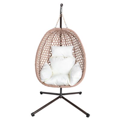 Függőfotel, összecsukható, rézszínű/bézs/krém, SANAN