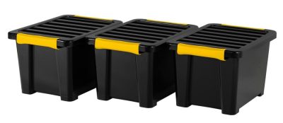 Rotho DIY EASY tároló doboz szett 3×15L – fedeles műanyag tároló készlet