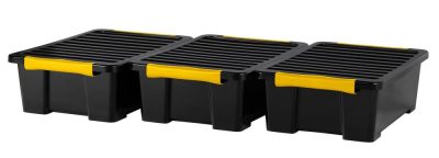 Rotho DIY EASY tároló doboz szett 3×30L – nagy fedeles műanyag tároló készlet