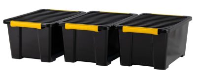 Rotho DIY EASY tároló doboz szett 3×44L – nagy fedeles műanyag tároló készlet