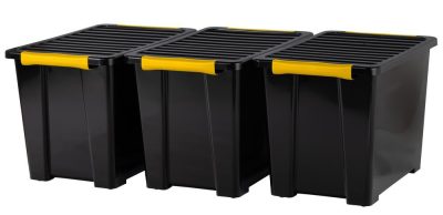 Rotho DIY EASY tároló doboz szett 3×65L – extra nagy fedeles műanyag tároló készlet