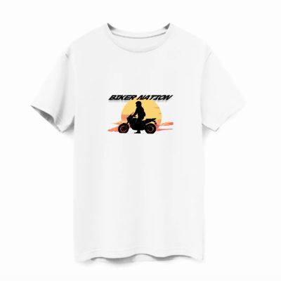 Biker nation póló fehér