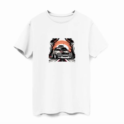 Car with dead trees póló fehér