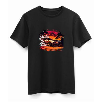 Japanese sunset póló fekete