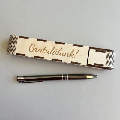 Egyedi gravírozott tolltartó ballagásra - tollal