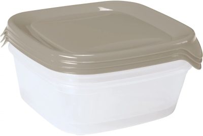 Curver Fresh&Go Ételtartó szett (3x0,8L) Szögletes Homok/Átlátszó (6/karton)