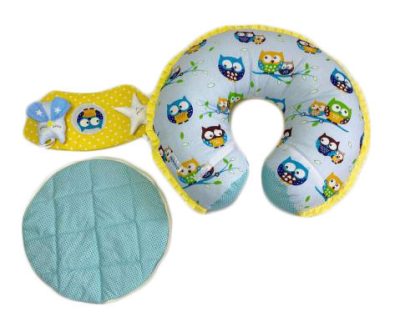 Mama Kiddies MyKids átalakítható ülést segítő babapárna kék-sárga baglyos mintával