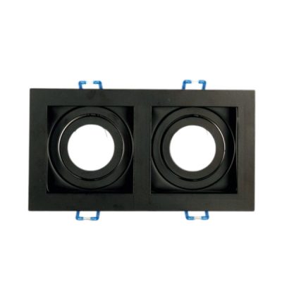 UNIVERSO Süllyesztett spot lámpa 2xGU10 foglalat nélkül IP20 Fekete 100x186x38mm kivágás:175x90mm