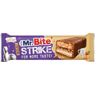 Mr. Bite Strike tejcsokoládéval bevont ostya szelet mogyorókrémmel 40g