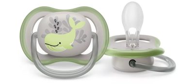 Avent SCF086/05 Játszócumi, ultra air, bálna mintás, 6-18 hó,1 db